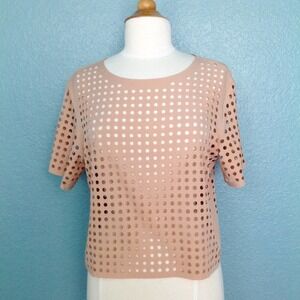 Lucy Paris Blush Laser Cut Blouse